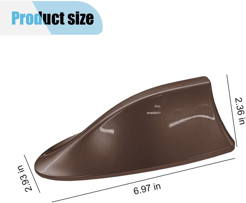 LHDOS Car Shark Fin Antenna Cover, Plastic Automotive Signal Roof Aerial Base Cover with Adhesive Tape, Universal Vehicle Decorative Replacement Accessories for Car Truck SUV (Brown) - Image 2